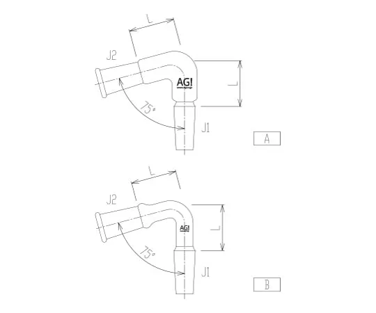62-2094-57 Connecting Curved Tube(75 °) 2510-1L