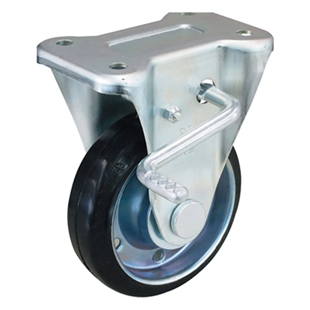 3-9485-04 Fixed caster plate type Heavy Duty With Stopper (Material:Rubber)(Model No.WKB-100(R))(Product code:14511) WKB-100(R)