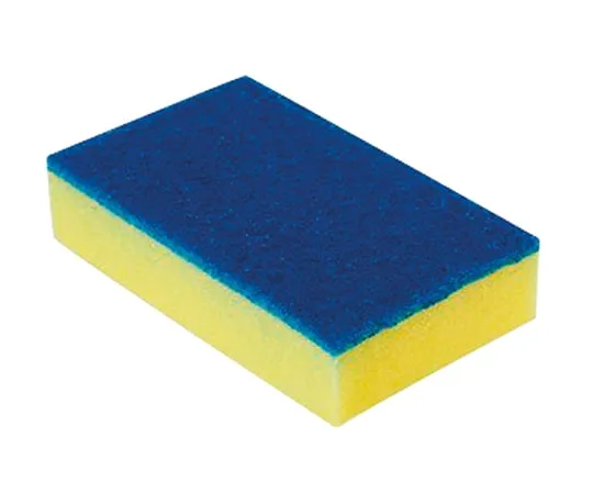 3-9732-01　［Discontinued］Sponge With Blue Pad Scotch-Brite(TM) 75 x 115 x 30mm Yellow　B/P YEL