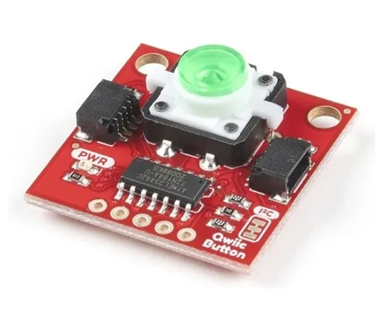 67-0420-14 SparkFun Qwiic Button - Green LED BOB-16842