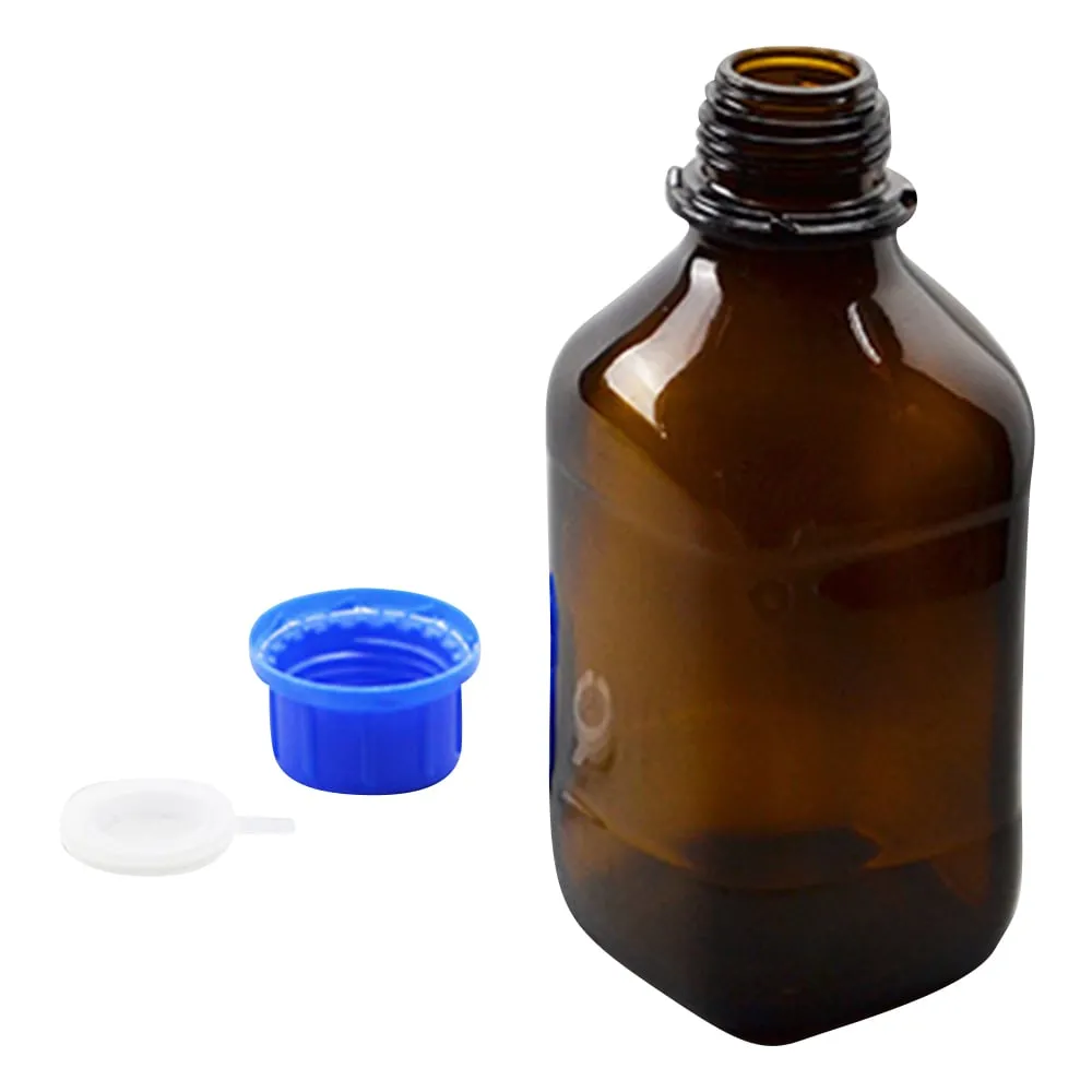 1-8232-01 Dark Amber Glass Bottle (Total Coating Type) GL-32 Square 100mL 1671506