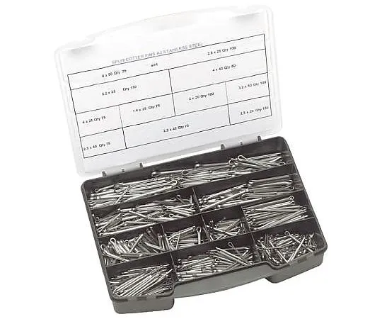 63-4632-75 1025 piece Plain Stainless Steel Metric Cotter Pin Kit A2 304, 484-051