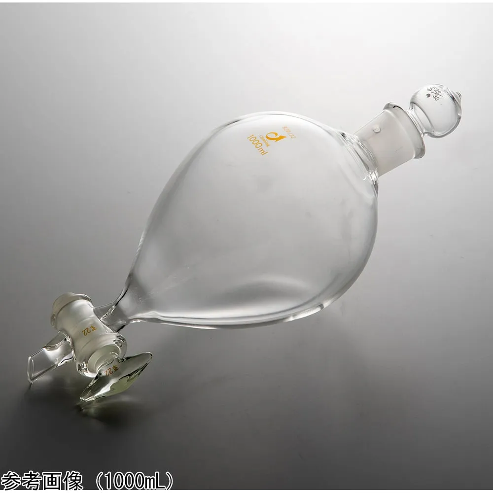 4-4592-01 Round Separatory Funnel (Short Foot Type) Glass Cock 50ml 0530-01-10