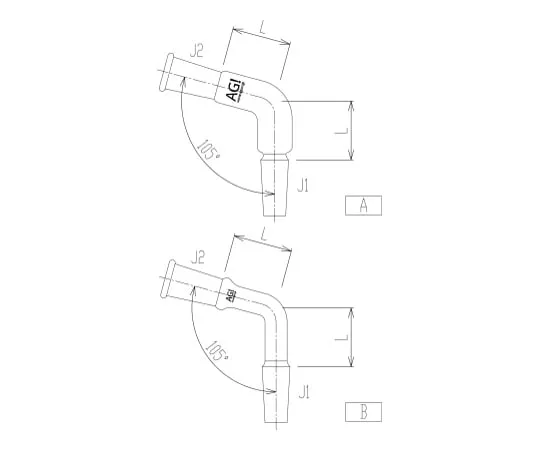 62-2094-63 Connecting Curved Tube(105 °) 2512-1L