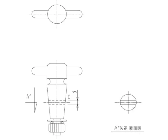 65-2347-57 PTFE Two-Way Stopper Closed PTFE Stopper Φ 2.5 2104-13