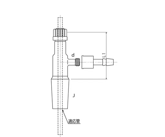 65-2345-84 Thermometer Holder Water Connector Specification with Decompression Nozzle 15/35 Φ6 3385-13-2L-W