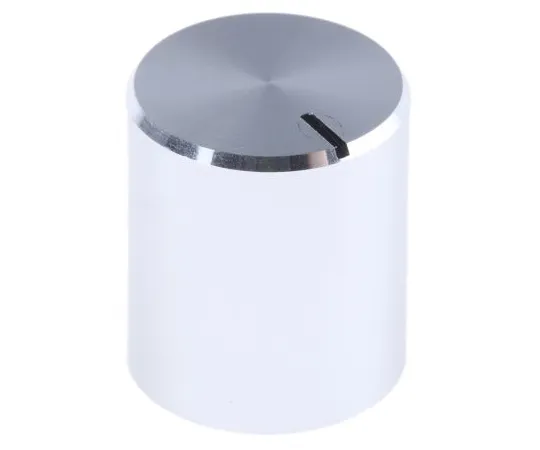 63-4635-79 RS PRO 14mm Silver Potentiometer Knob for 6.4mm Shaft Splined 499-977