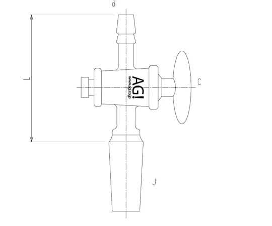 65-1837-99 Exhaust Tube Straight Tube Male with Glass Cock 15/20 80 mm 2408-1M