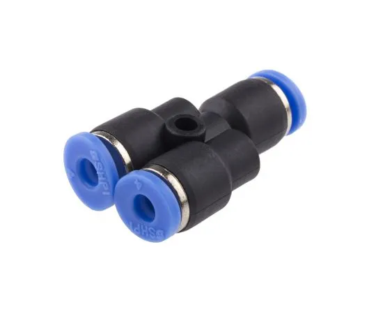 63-5177-99 RS PRO Pneumatic Y Tube-to-Tube Adapter, Push In 4 mm x Push In 4 mm x Push In 4 mm 916-0915