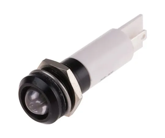 63-4585-57 RS PRO White Indicator, 24 V ac/dc, 12mm Mounting Hole Size, Solder Tab Termination, IP67 205-369