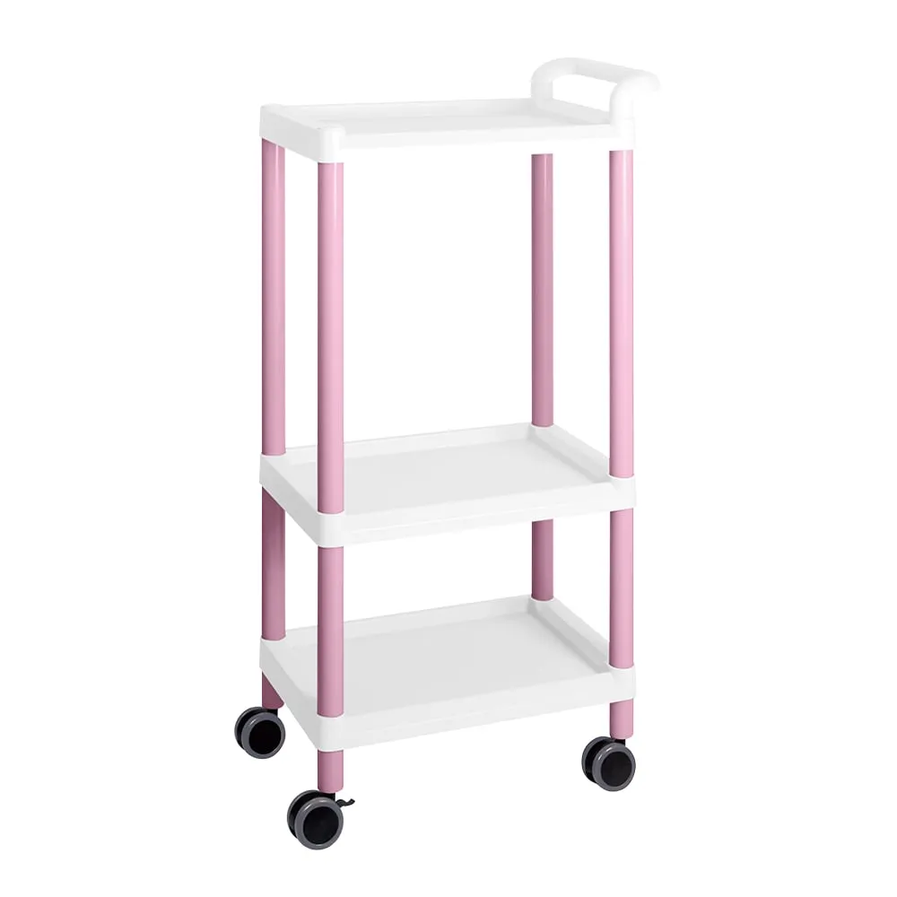 3-6642-03 Mobile Easy Cart (Tall Type/Regular 31) Pink 3 Stages ME31C