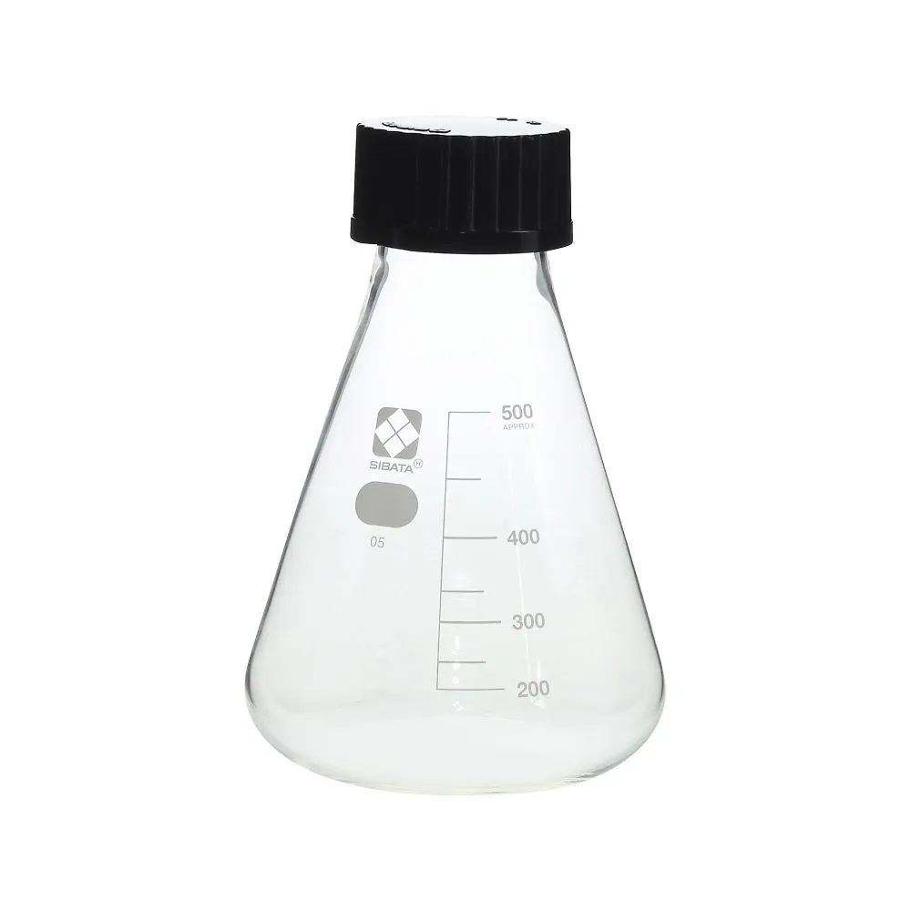 65-3692-54 Screw Cap Erlenmeyer Flask 500 mL 4 Pieces 016330-0500A