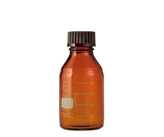 61-4411-62 Screw Cap Bottle (Medium Bottle) Amber with Red Cap 500mL 017210-5001A