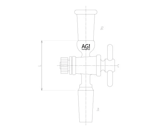 62-2094-73 Connecting Tube with PTFE Cock 2522-1L