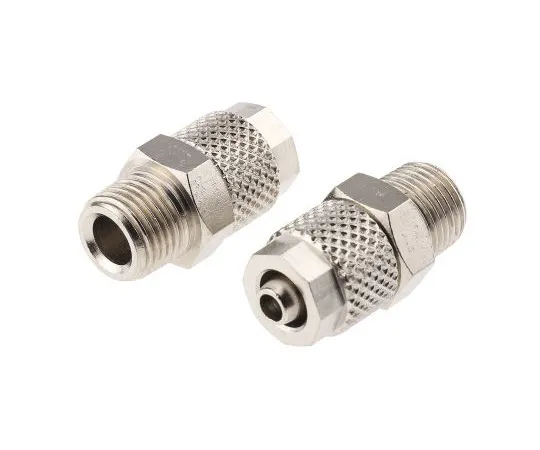 63-4757-09 RS PRO Pneumatic Straight Threaded-to-Tube Adapter, R 1/8 Male, Push In 6 mm 299-3932
