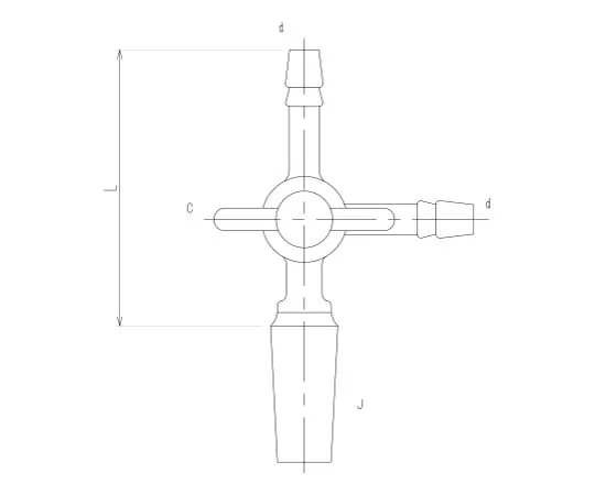 62-2093-31 Sliding Three-Way Cock Type I Male PTFE Cock 2452-1L