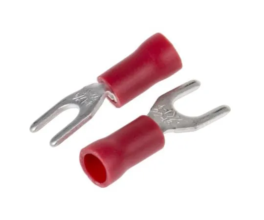 63-4641-34 RS PRO Insulated Crimp Spade Connector, 0.5mm² to 1.5mm², 22AWG to 16AWG, M4 Stud Size Vinyl, Red 534-266