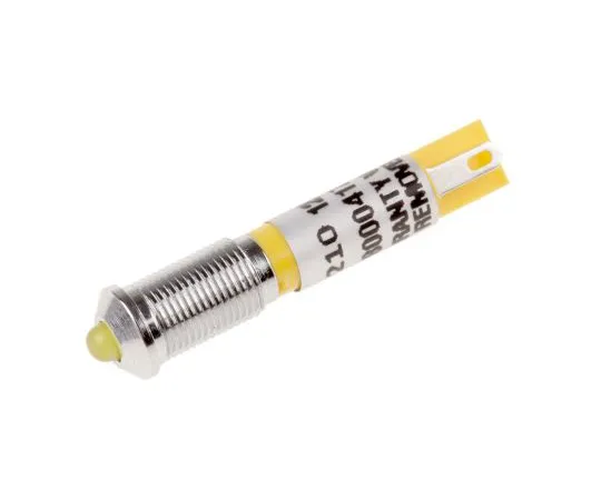 63-4586-91 RS PRO Yellow Indicator, 12 V dc, 6mm Mounting Hole Size, Solder Tab Termination 210-210