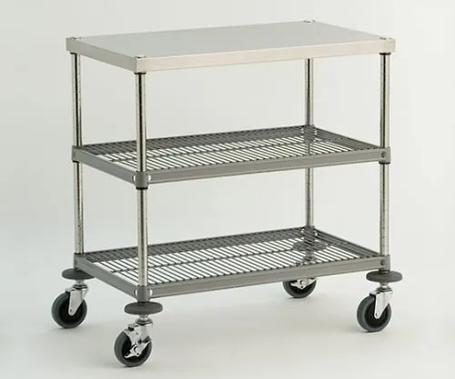 61-3795-09 W3 Type Work Table Wagon (Column/Stainless Steel (SUS430)) D460 x W610 x H815mm W3A-P4606