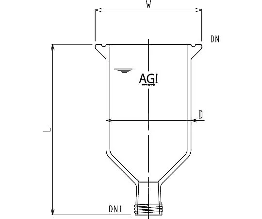 61-4718-98 Conical Reaction Vessel (45°) 3954-300-45C
