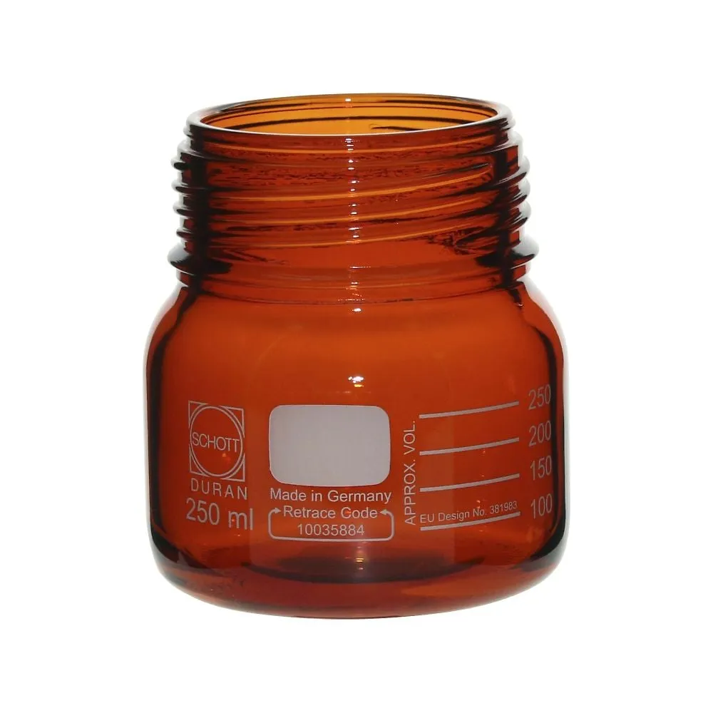 61-4411-82 Screw Cap Bottle Wide-Mouth Dark Amber Bottle Only 250mL 017250-12505A