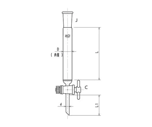 61-4711-01 Chromatography Column (Standard Taper Joint) (with PTFE Cock, Filter) 3818-10/300-3L