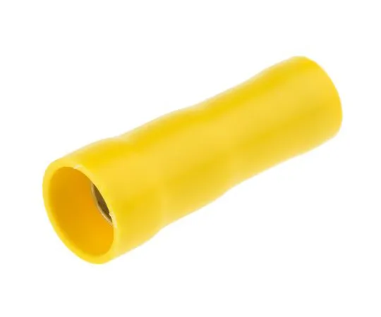 63-4641-91 RS PRO Insulated Female Crimp Bullet Connector, 2.5mm² to 6mm², 12AWG to 10AWG, 5mm Bullet diameter, Yellow 534-941