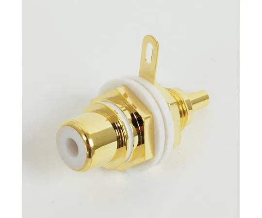 63-3048-90 RCA Jack White 10 phi Hole for Panels/Gold-Plated/Insulated RJ-2000B-TW
