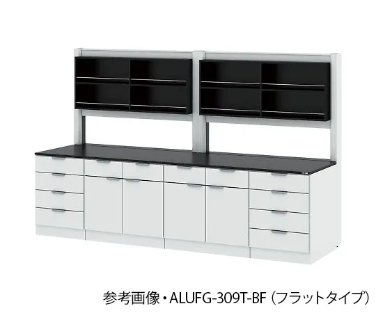 4-3412-01 Side Laboratory Table (Steel Cabinet Type/With Storage Shelf Unit) Chemical Type 1800 x 900 x 850/1900 mm ALUFH-189T-BF