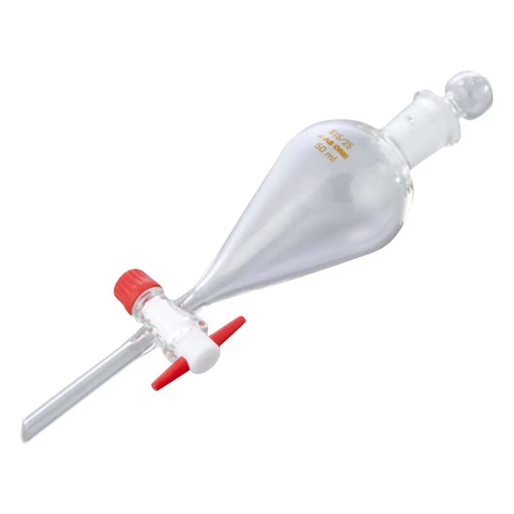 7-188-09 Squibb Type Separatory Funnel with Teflon(R) Plug 50mL -