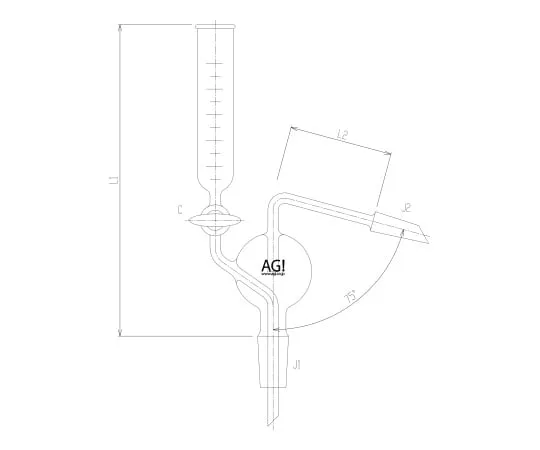 62-2095-98 Trap Ball Glass Cock with Injection Funnel 2599-4L2L