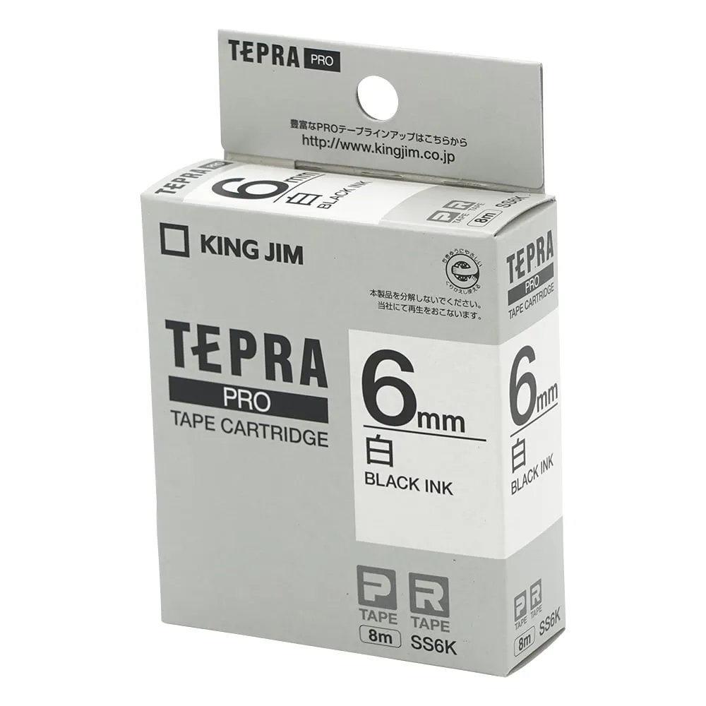 6-4021-01 Tepra PRO Label Printer Tape-Cartridge, White SS6K