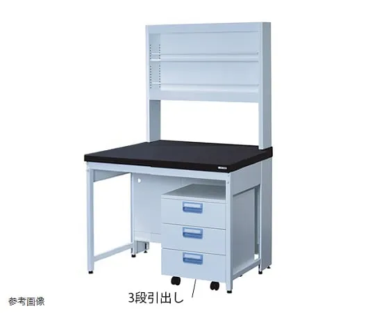 3-4124-01 Side Laboratory Bench Steel Type, Flat, Reagent Shelf, with Wagon 1200 x 600 x 800/1900 ERA-1260K-ST