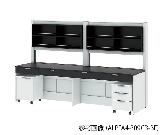 4-3381-01 Side Bench (with frame type/storage shelf unit + aluminum shelf unit) with cart unit 1200 x 900 x 850/1900 mm ALPFA4-129CB-BF