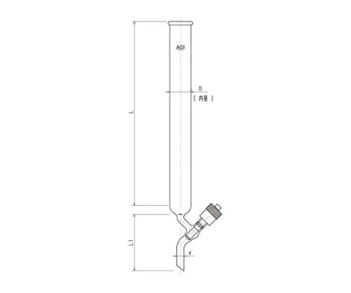 61-4709-42 Chromatography Column with High Vacuum Greaseless Valve 3808-10/300V