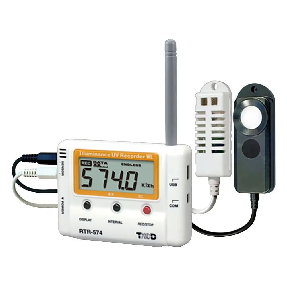 1-3529-01 ONDOTORI Wireless Data Logger (Cordless Handset) Temperature, Humidity, And Illuminance, UV x 1ch Each RTR-574