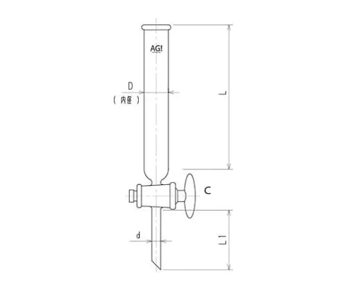 61-4708-05 Chromatography Column with Glass Cock 3804-10/300