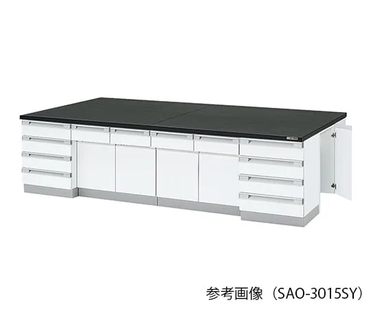 3-8042-01 Central Laboratory Bench (Wooden Type With Storage Space) 1800 x 1500 x 800mm SAO-1815SY