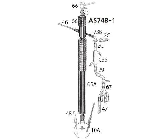 63-6524-37 Fractionation Device with Vacuum Jacket 500mL AS74B-1-1