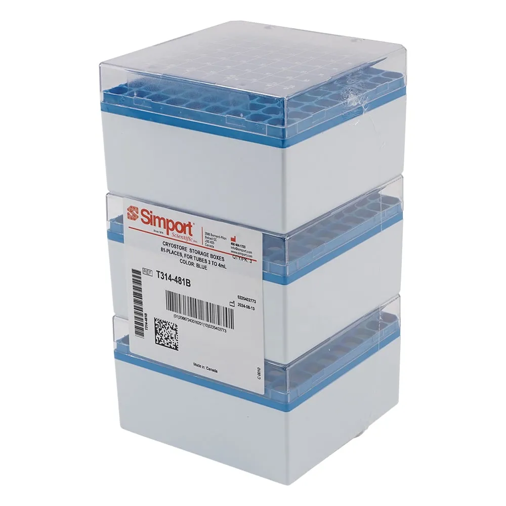 3-8637-01 Cryostorage Box Cryostore (TM) Blue 3 Pieces T314-481B