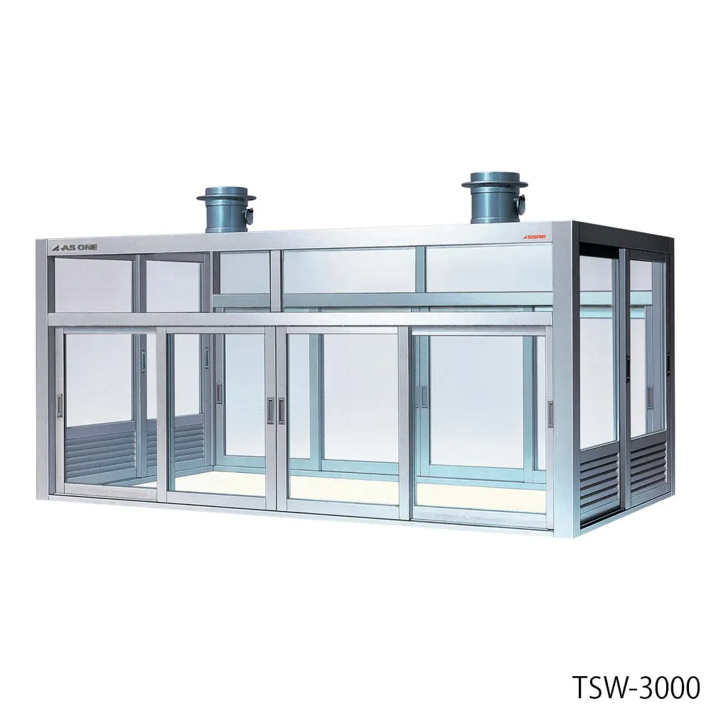 3-5821-13 Aluminum/Laboratory Table Hood (Double-sided Type/Sliding Sash Type) 1800 x 1500 x 1400 mm TSW-1800