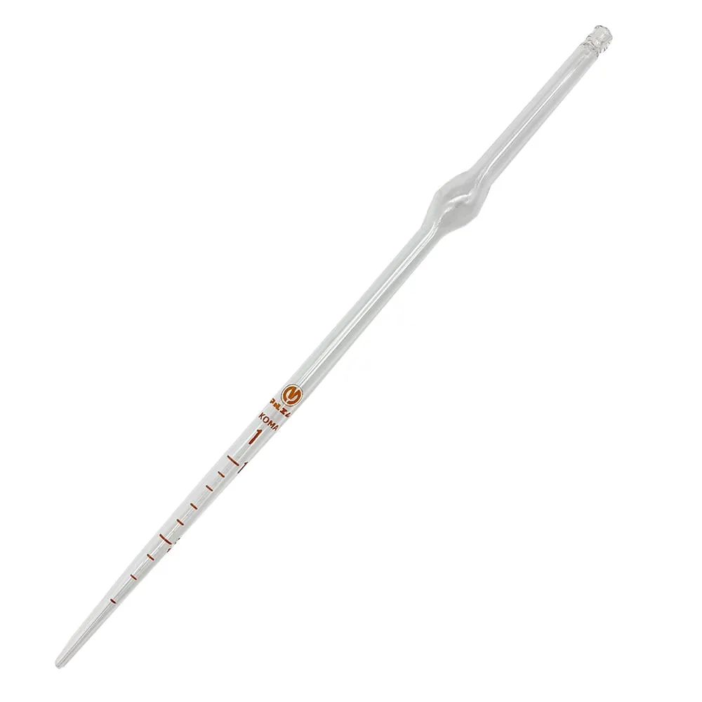 6-275-01 Measuring Pipette (Easy-View Printed Scale, Hard Glass) 1mL 10 Pieces