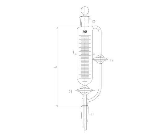 62-2111-06 Drop Funnel Glass Cock with Equilibrium Type Tap 100 mL 3745-100-3L