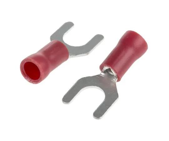 63-4641-33 RS PRO Insulated Crimp Spade Connector, 0.5mm² to 1.5mm², 22AWG to 16AWG, M5 Stud Size Vinyl, Red 534-250