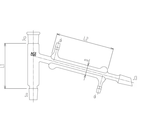 65-1838-40 T-Shaped Connection Tube with Semi-Micro Cooler 15/20 2744-1M-100
