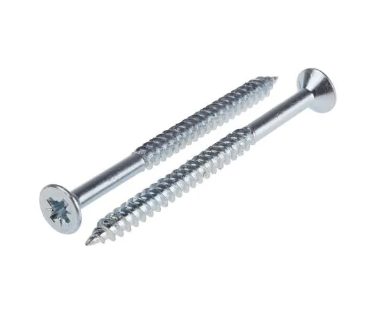 63-4638-86 Pozidriv Countersunk Steel Wood Screw Bright Zinc Plated, No. 12 Thread, 3in Length 521-260