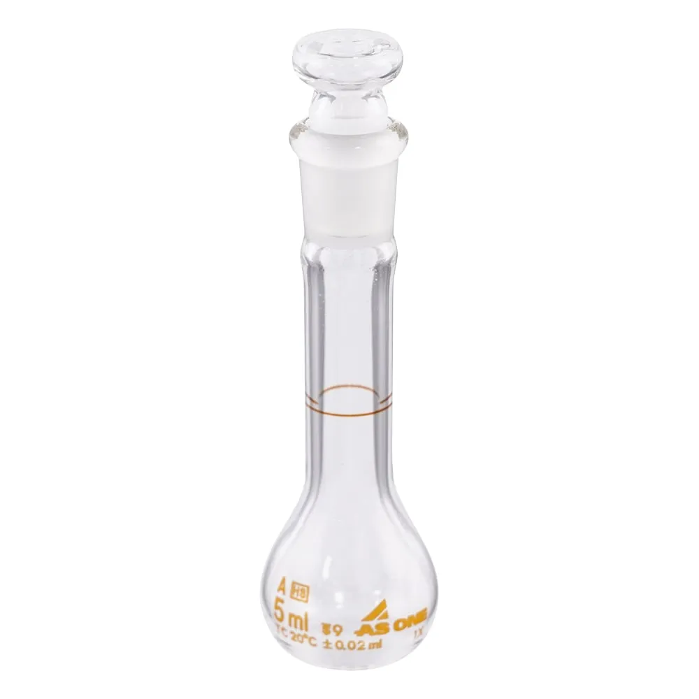 1-8565-01-56 Accurate Volumetric Flask, White 5 mL with English version, Calibration Certificate
