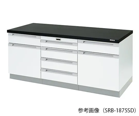3-4346-11 Laboratory side bench (Wooden type with slide shelf) 1800 × 750 × 800mm SRB-1875SD