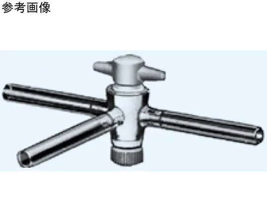 65-8677-40 Three-Way Cock (PTFE Cock) Branch Pipe Outer Diameter φ6mm 1013-0615