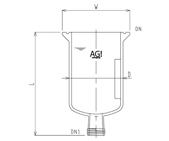 61-4718-92 Reaction Vessel with Stirring Baffle 3954-300-A